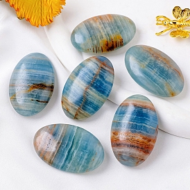 Natural Gemstone Palm Stones, Flat Oval Healing Stone, Massage Tools