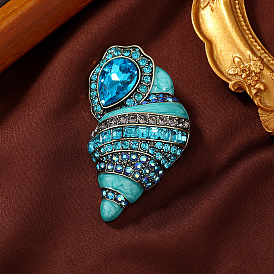 Zhonghai snail brooch dripping oil diamond retro high-end brooch accessories clothing coat buckle