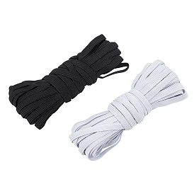 Cordon de corde élastique tressé plat de 1/4 pouces, élastique en tricot extensible épais