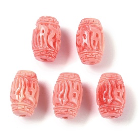 Synthetic Shell Dyed Carved Beads, Column