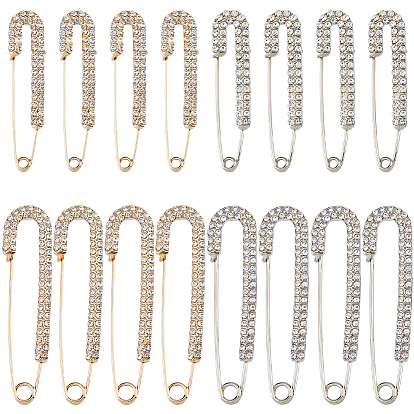 16шт. 4 стили брошь-булавка из сплава, килт булавка для утяжки талии брюки женские, со стразами