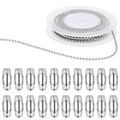 DIY Necklaces Making Kits, including 304 Stainless Steel Ball Chain, Brass Ball Chain Connectors
