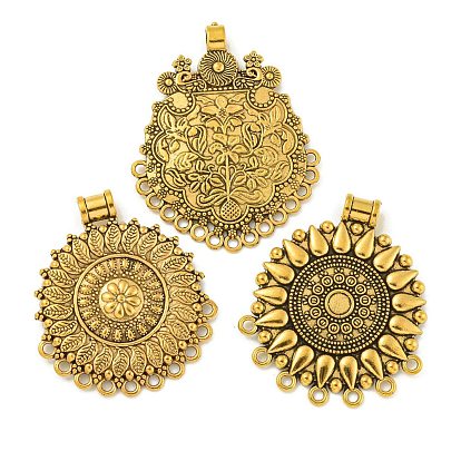 Тибетский стиль компоненты сплава люстра ссылки, без свинца и без кадмия, античное золото 