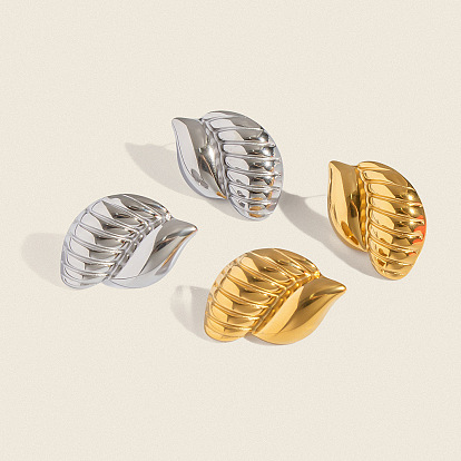 304 серьги-гвоздики из нержавеющей стали в форме ракушки