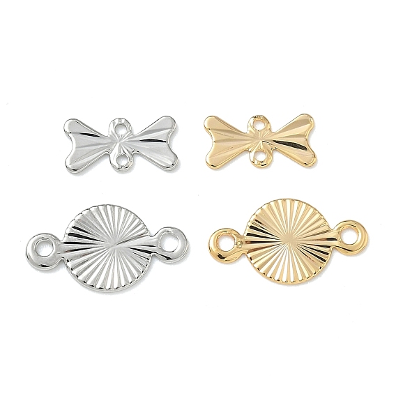 Подвески из латуни, текстурированные дисковые звенья в форме банта, без никеля 