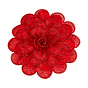 Broches de flores de poliester, con rhinestone aleación fornituras