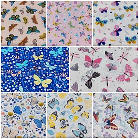 Cotton Fabric, for Patchwork, Sewing Tissue to Patchwork, Square/Rectangle with Butterfly Pattern