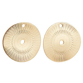 20Pcs Brass Pendants, Long-Lasting Plated, Flat Round