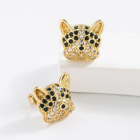 Cute Animal Earrings for Women, 18K Gold Plated with Zirconia Stones