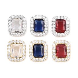 Латунные микро проложить кубического циркония прелести, прямоугольник амулеты