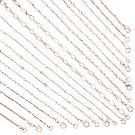 10шт. 10 стили латунные скрепки, кабель, коробка, спутник, звено цепи, набор ожерелий