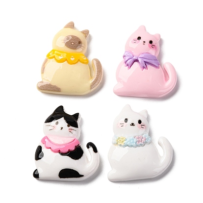 Кабошоны из смолы, кошка