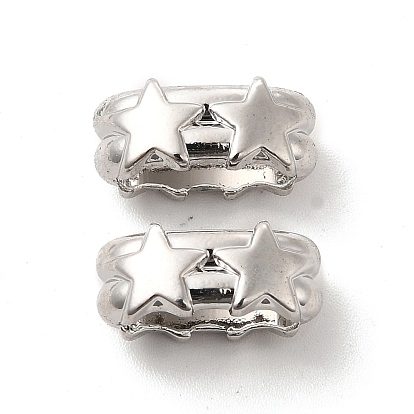 Alloy Slide Charms, Long-Lasting Plated, Cadmium Free & Lead Free, Rectangle with Star