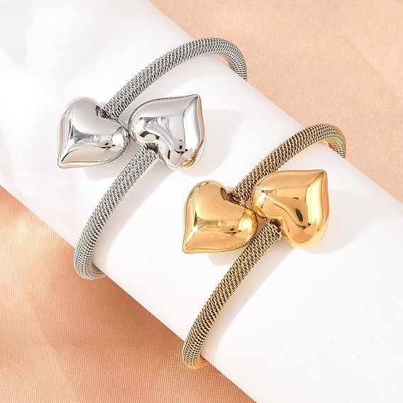 304 Браслеты-цепочки из нержавеющей стали для женщин, сердце