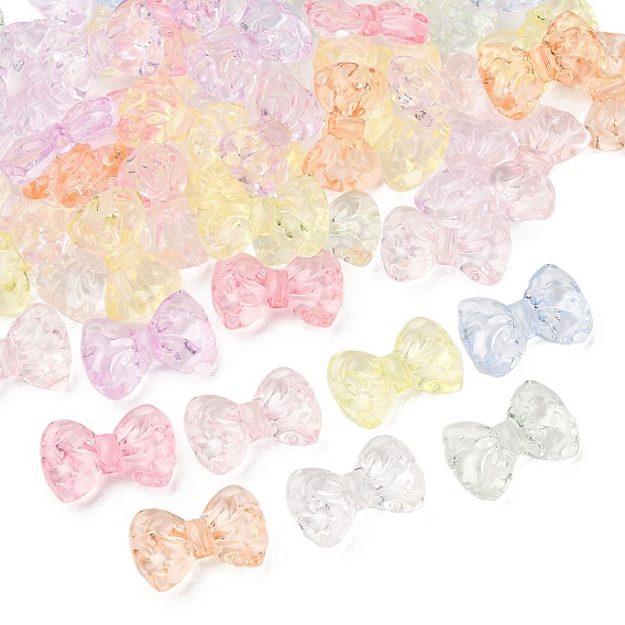 Прозрачные акриловые бусины, бантом