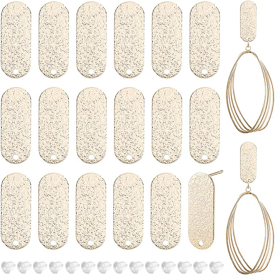 20 шт. латунные серьги-гвоздики, с петлей, овальные, без никеля , с 40 пластиковыми ушными гайками