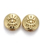 Alloy Beads, Long-Lasting Plated, Flat Round with Evil Eye