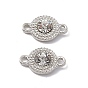 Alloy Crystal Rhinestone Connector Charms, Flat Round Links