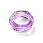 Transparent Acrylic Finger Rings, Grooved Hexagon Rings