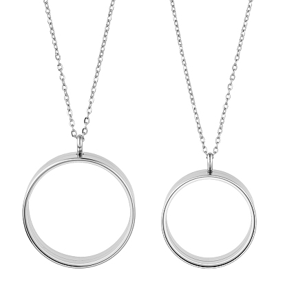 Наборы для изготовления ожерелий своими руками, включая 304 подвески из нержавеющей стали и ожерелья из цепей, плоско-круглые