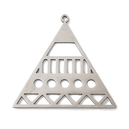 201 подвески из нержавеющей стали, полый треугольный шарм, лазерная резка, анти-тускнение