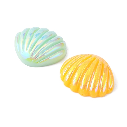 Resin Cabochons, AB Color, Shell