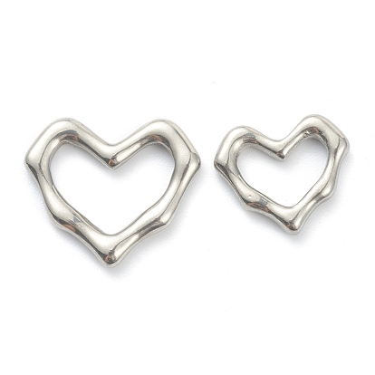 304 Stainless Steel Linking Rings, Heart