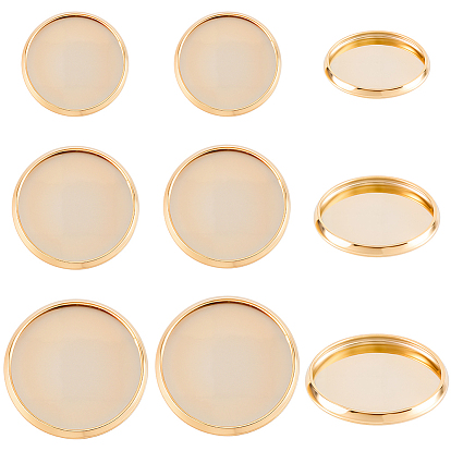 60 шт. 3 стиль 304 чашки из нержавеющей стали с гладким краем, кабошон настройки, плоско-круглые