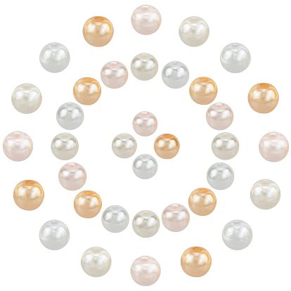 Perles en verre nacré, nacré, ronde