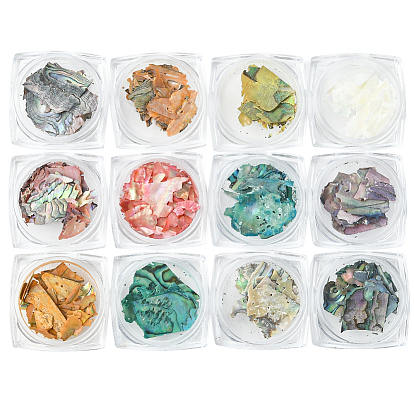 12 Цвета, ракушки, чипсы, украшения для ногтей, аксессуары