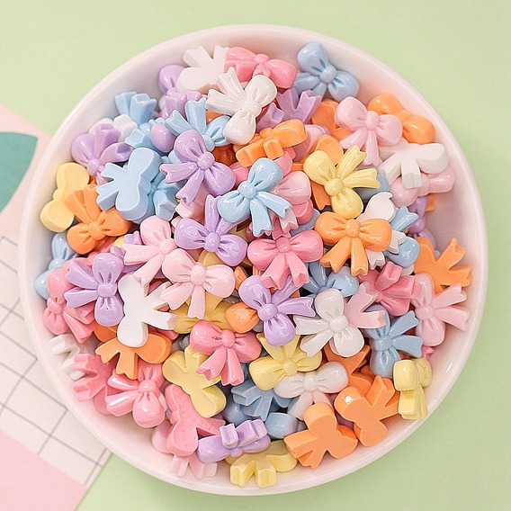 Непрозрачные кабошоны из смолы, бантом