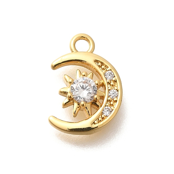 Стойка металлическая латунная микропрофилированная кубическая циркония подвески, без кадмия и без свинца, долговечный, Луна прелести