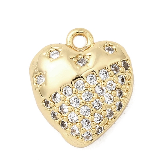 Латунные микро проложить кубического циркония подвески, сердце прелести, долговечный, без никеля 