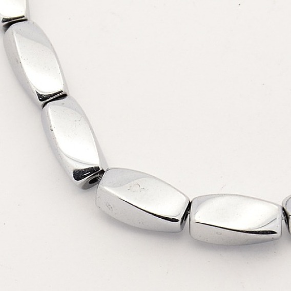 Гальванизировать магнитные синтетический гематит твист бусы пряди, 11x5.5x5.5 мм, отверстие : 1 мм, около 36 шт / нитка, 15.7 дюйм