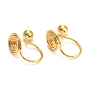Brass Spiral Pad Cuff Earrings, Wire Wrap Jewelry for Non-pierced Ears