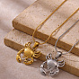 Summer Beach 304 Stainless Steel Pendant Necklaces, Crab Shell Shape Sea Turtle