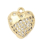 Латунные микро проложить кубического циркония подвески, сердце прелести, долговечный, без никеля 