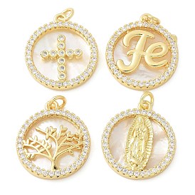 Латунные микро проложить кубического циркония подвески, плоско-круглые, с оболочкой, реальный 18 k позолоченный, без свинца и без кадмия, долговечный, с целью перехода в кольце