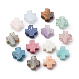 Бусины из натурального смешанного драгоценного камня, крестик