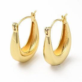 Brass Oval Hoop Earrings for Women, Lead Free & Cadmium Free