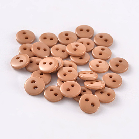2-Hole Flat Round Resin Sewing Buttons For Costume Design