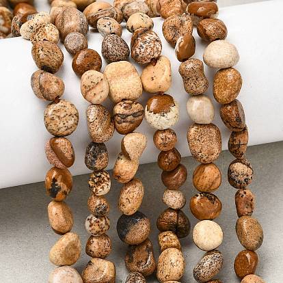 Естественного изображения яшмы бисер нитей, самородки, упавший камень