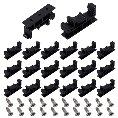 20 пары пластиковых кронштейнов для монтажа на DIN-рейку, универсальный зажим для крепления на DIN-рейку, с винтом