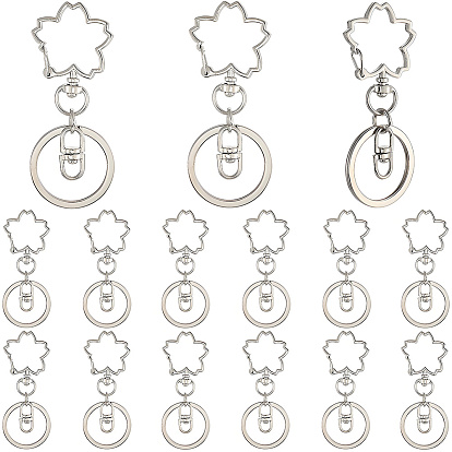 18шт. застежки для брелков из сплава, цветок