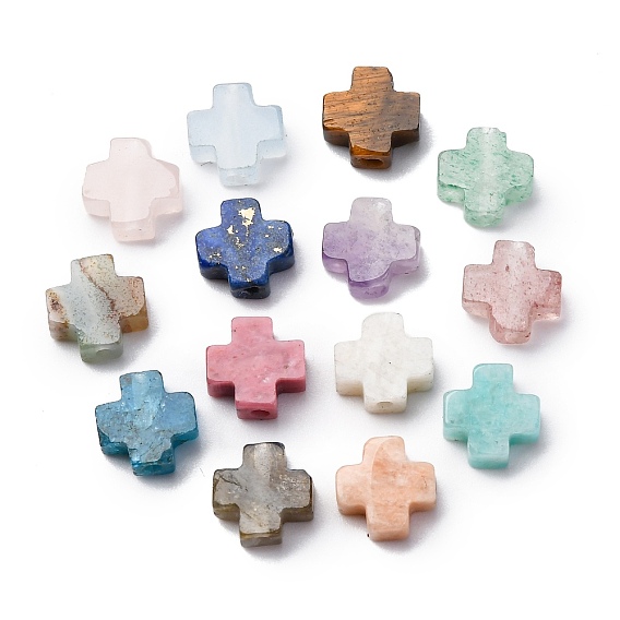 Бусины из натурального смешанного драгоценного камня, крестик