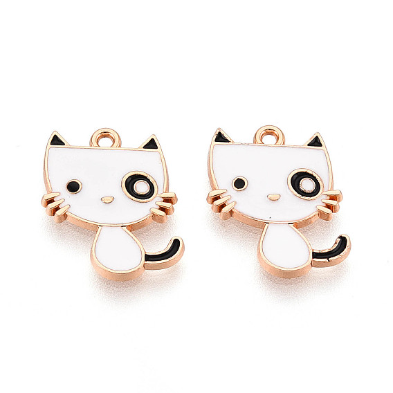 Подвески из сплава и эмали, форма кошки, без кадмия и без свинца, золотые