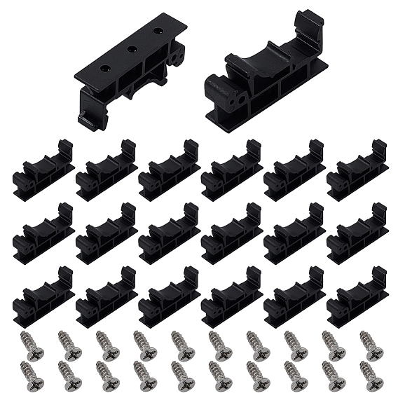 20 пары пластиковых кронштейнов для монтажа на DIN-рейку, универсальный зажим для крепления на DIN-рейку, с винтом