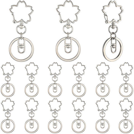 18шт. застежки для брелков из сплава, цветок