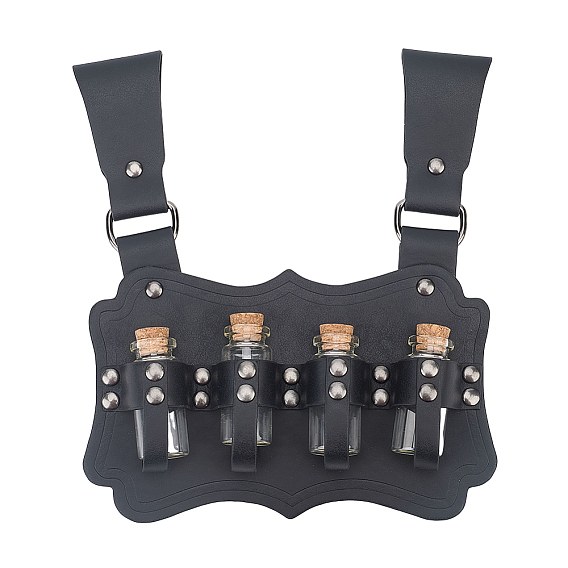 Ремень для хранения из искусственной кожи с золотым металлизированным сплавом., в стеклянных бутылках с пробковой крышкой, прямоугольные