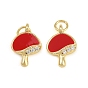 Латунные микро проложить кубического циркония прелести, гриб, с эмалью и кольцом для прыжков, долговечный, без кадмия и без свинца, стойки покрытие